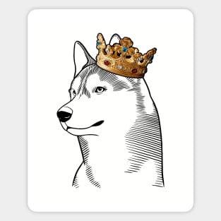 Siberian Husky Dog King Queen Wearing Crown Magnet